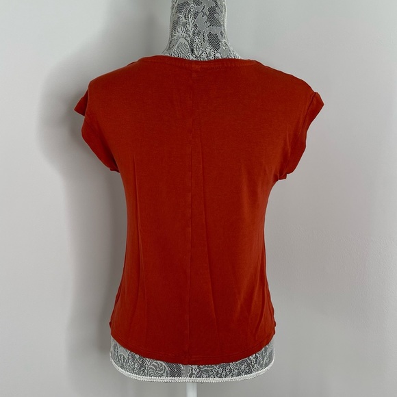 MARFINNO Women's Embroidered Floral Top in Orange - Picture 5 of 5